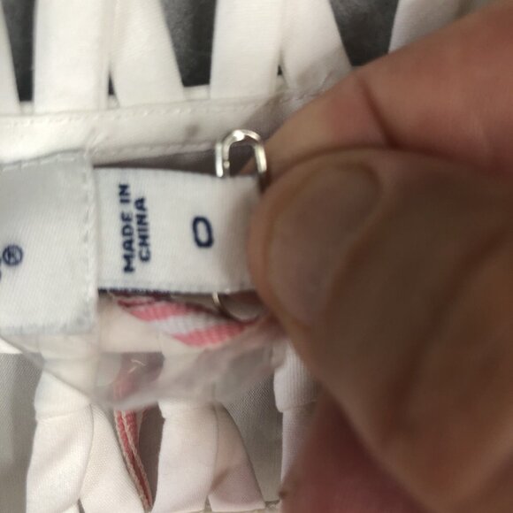 Vineyard Vines Top Womens 0 White Poplin Basketweave Stretch Beach Prep NEW - Picture 10 of 16